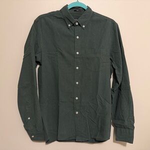 J. Crew Mercantile Slim Forest Green Casual Button-Down Shirt Small